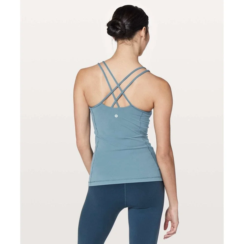 2PC- Lululemon Size 6 Lululemon Free To Be Tank *Nulu Misty Merlot/Slat Blue